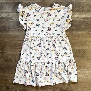 Steve Madden Kids Butterfly Print Tiered Dress | Girls Medium